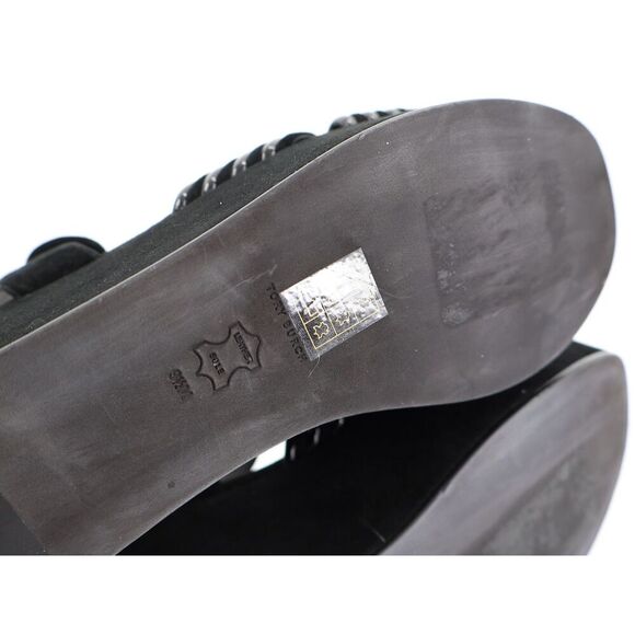 Tory Burch Bombe Cross Strap Platform Sandal Black Suede Leather Slingback 9.5 M - Picture 10 of 14